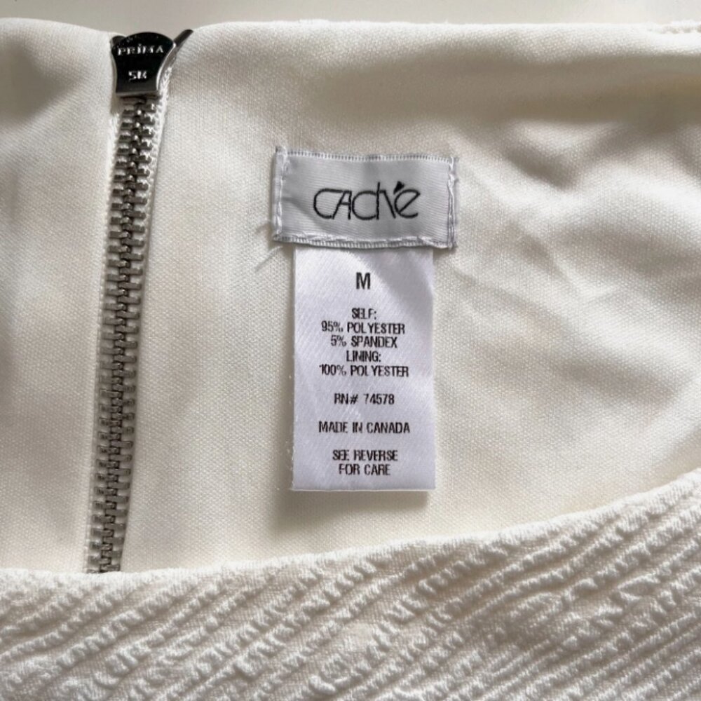 Cache Draped Bodycon Textured Midi Dress White Wo… - image 6